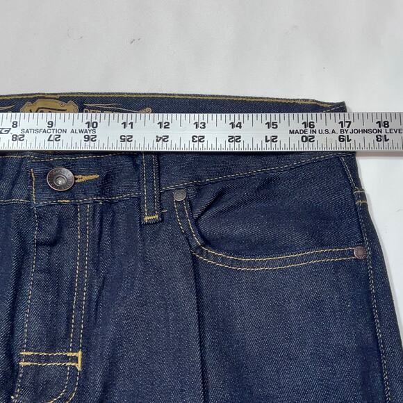 Vans Off the Wall Slimbo Denim Jeans Women 32x32 Dark Blue Slim Fit Low Rise New - Picture 7 of 10